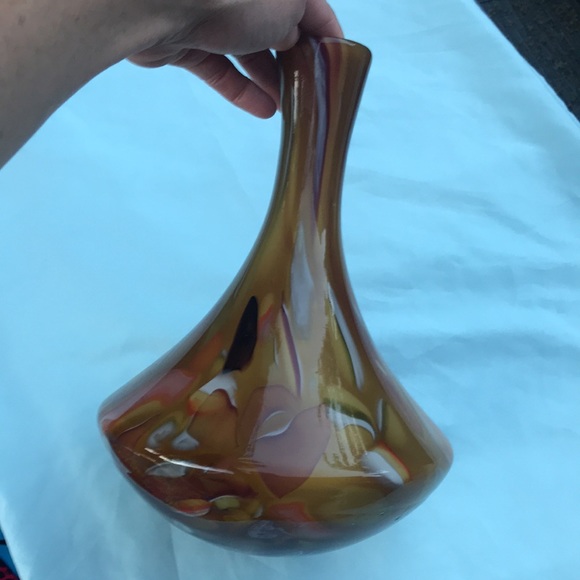 Mcm Vintage High Gloss Glass Vase - Picture 6 of 17